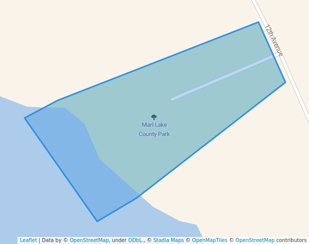 walking in Marl Lake County Park map in Wautoma