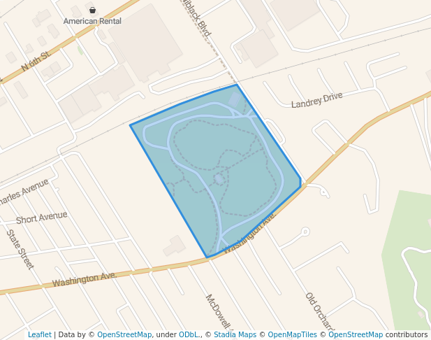 walking in Gregg Park map in Vincennes