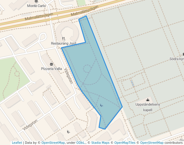 walking in Johannesborgsparken map in Linköping