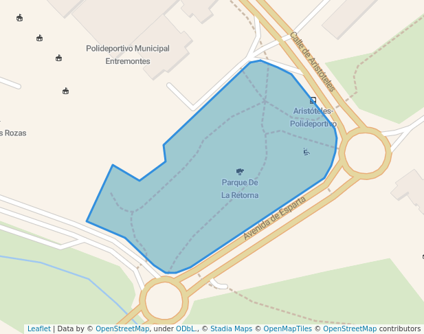 walking in Parque De La Retorna map in Las Rozas de Madrid