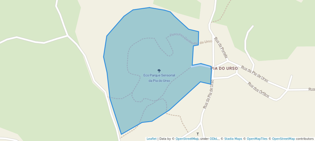 walking in Eco Parque Sensorial da Pia do Urso map in Barreira de Água