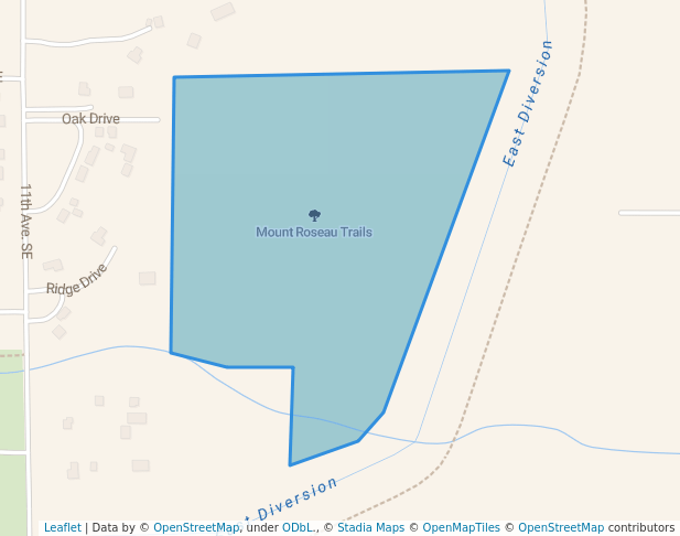 walking in Mount Roseau Trails map in Roseau