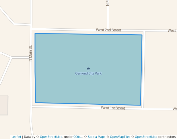walking in Osmond City Park map in Osmond
