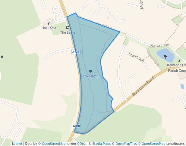 walking in Fox Hatch map in Kelvedon Hatch