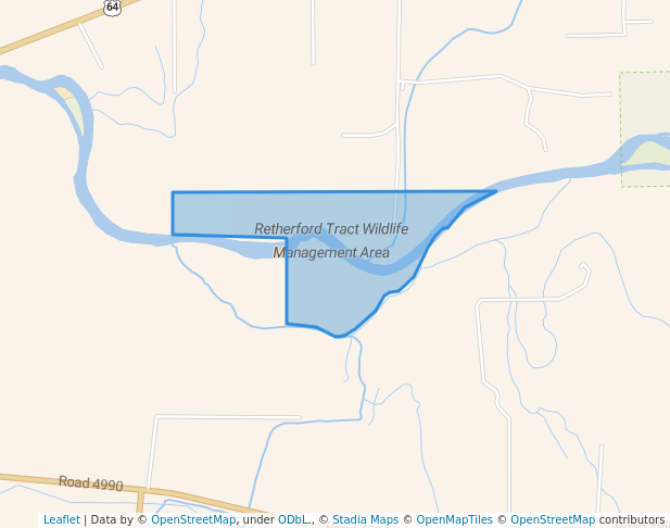 walking in Retherford Tract Wildlife Management Area map in Bloomfield