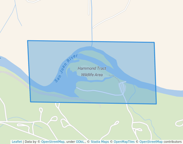 walking in Hammond Tract Wildlife Area map in Blanco