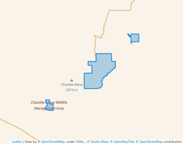 walking in Charette Lakes Wildlife Management Area map in Wagon Mound