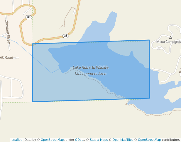 walking in Lake Roberts Wildlife Management Area map in Silver City