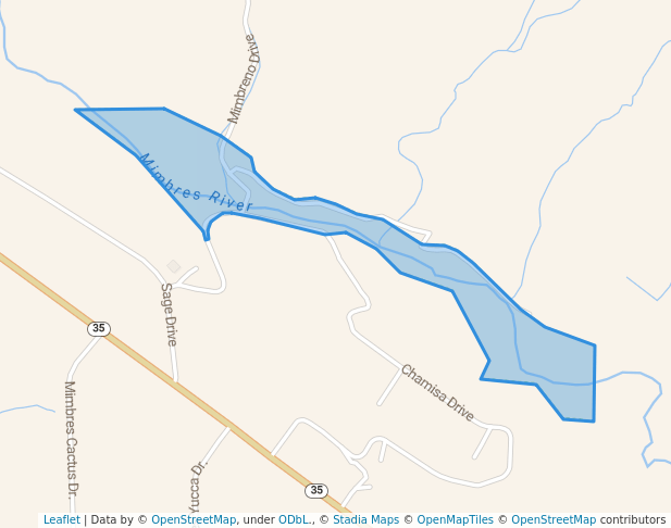 walking in Mimbres River Tract Wildlife Area map in San Lorenzo