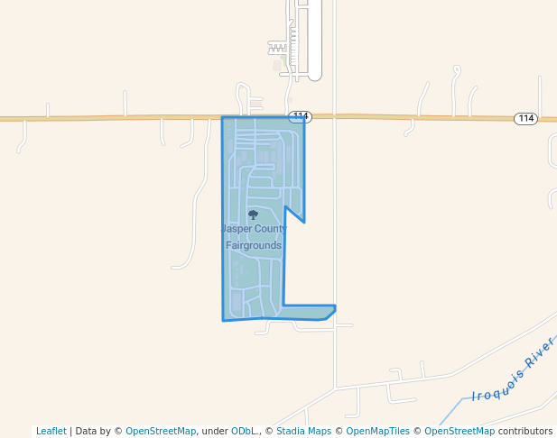 walking in Jasper County Fairgrounds map in Rensselaer