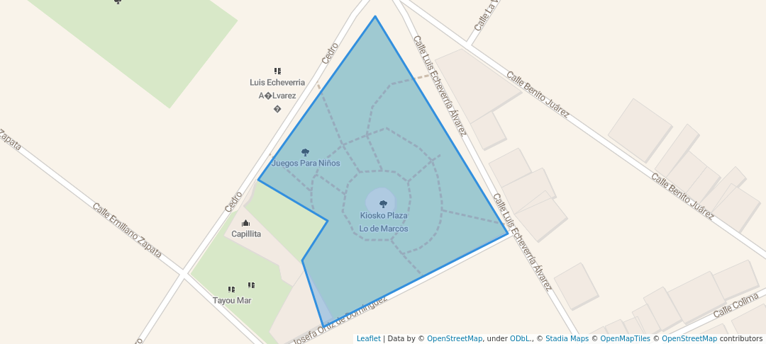 walking in Parque Plaza Lo De Marcos map in Lo de Marcos