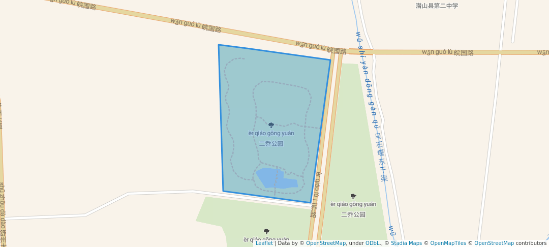 walking in 二乔公园 map in An Qing Shi