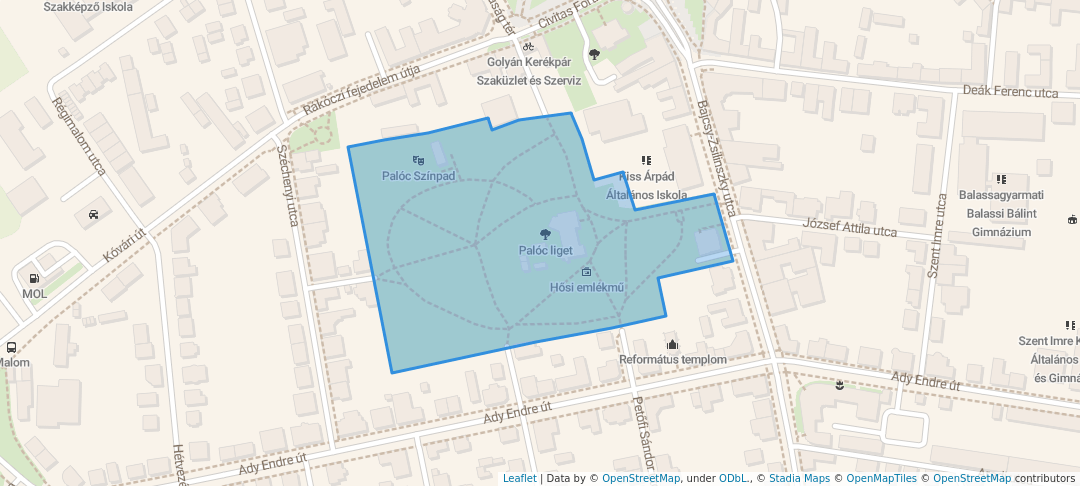 walking in Palóc liget map in Balassagyarmat