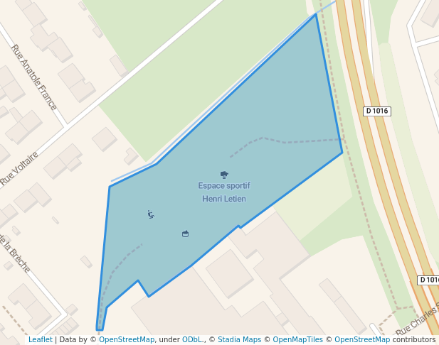 walking in Espace sportif Henri Letien map in Creil