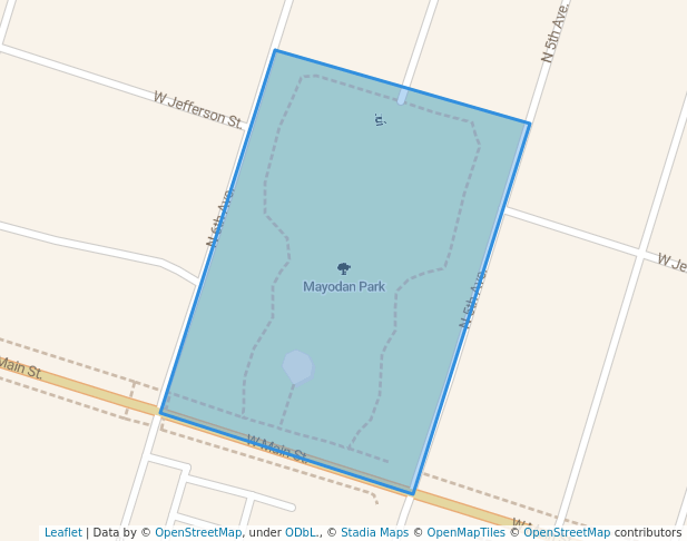 walking in Mayodan Park map in Mayodan