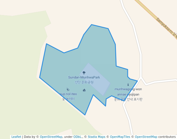 walking in Sundan-MunhwaPark map in Pocheon-si