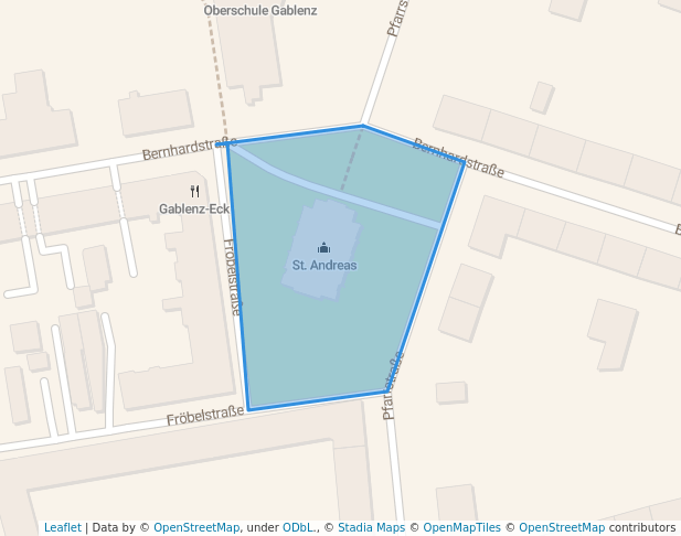 walking in Park Andreaskirche map in Chemnitz