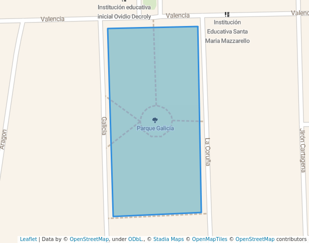 walking in Parque Galicia map in Pueblo Libre