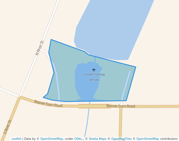 walking in Lowell Fishing Whole map in Lowell