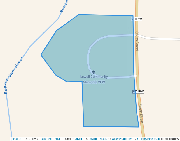 walking in Lowell Community Memorial VFW map in Lowell