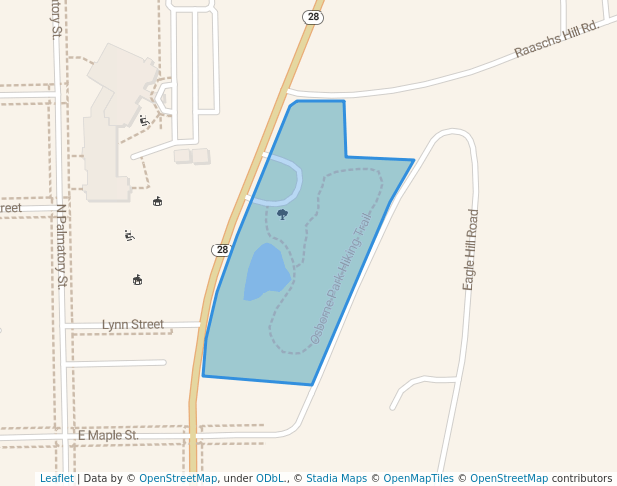 walking in Osborne Park map in Horicon