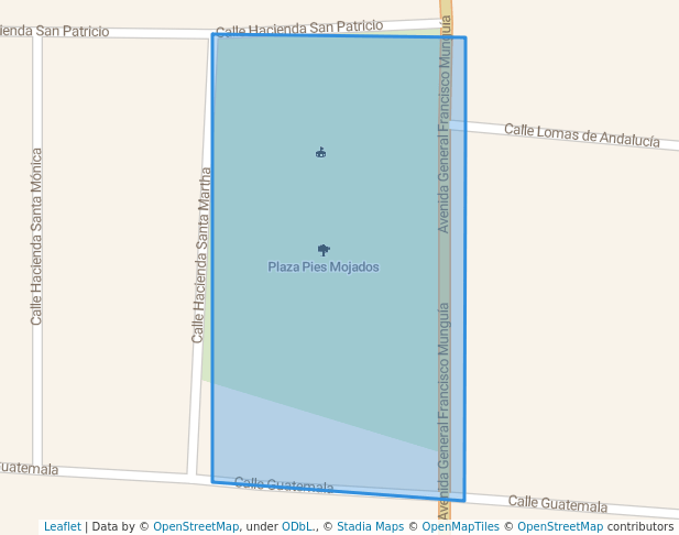 walking in parque pies mojados de hacienda j. ongoria map in Nuevo Laredo