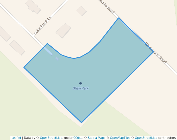 walking in Shaw Park map in New Maryland