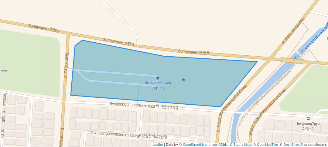 walking in 달미1공원 map in Ansan-si
