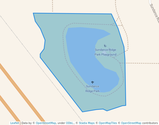 walking in Sundance Ridge Park map in Coalhurst