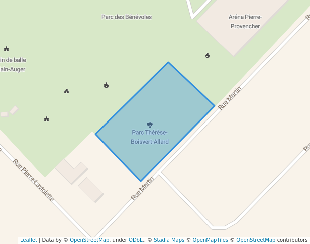 walking in Parc Thérèse-Boisvert-Allard map in Nicolet