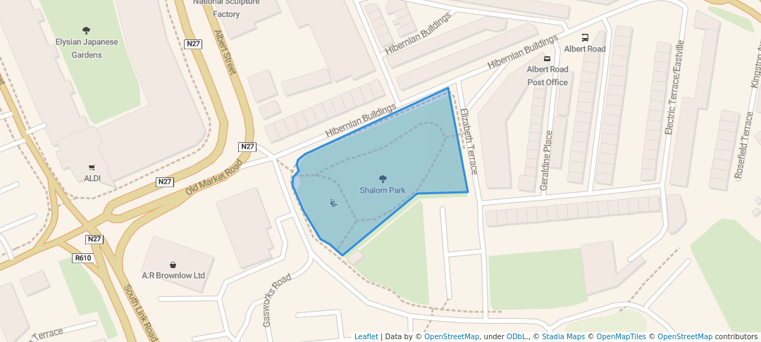 walking in Shalom Park map in Cork