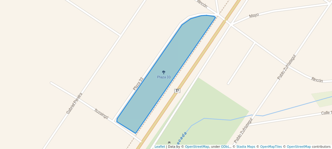 walking in Plaza 33 map in Piriápolis