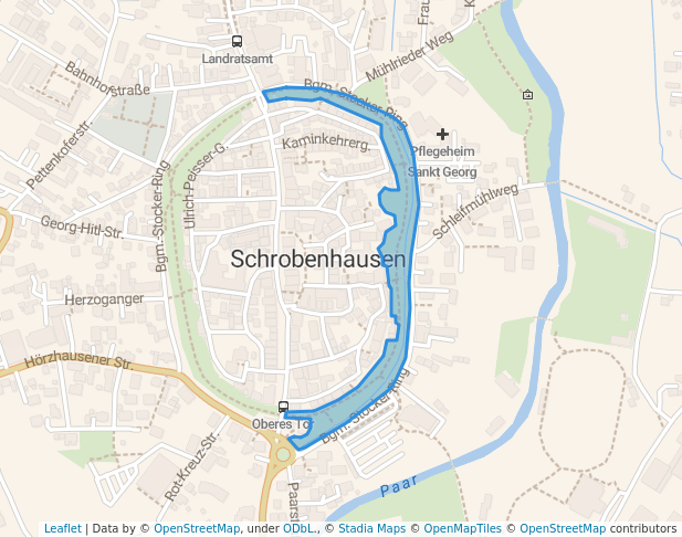 walking in Stadtwall map in Schrobenhausen