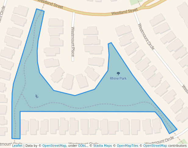 walking in Rhine Park map in Okotoks