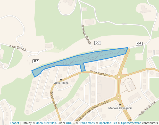 walking in Kayaşehir Bölge Parkı map in Şamlar