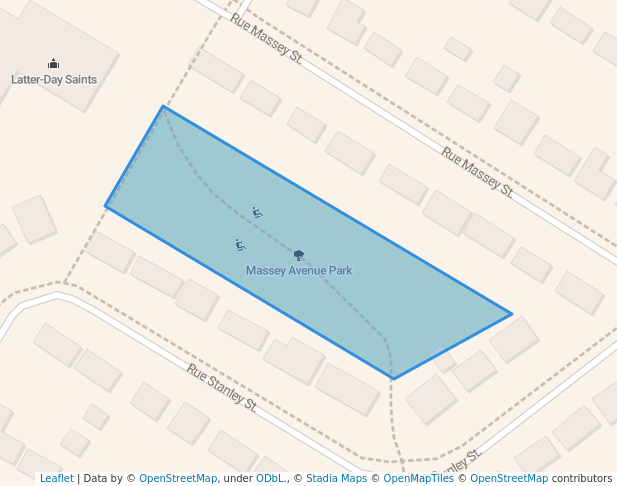walking in Massey Avenue Park map in Fredericton