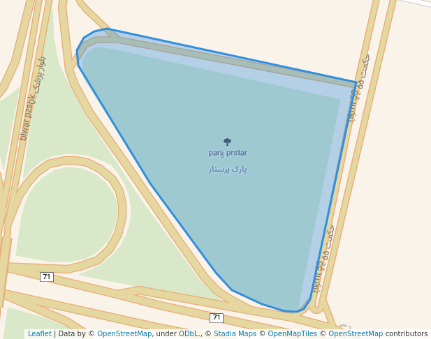 walking in پارک پرستار map in Kashan