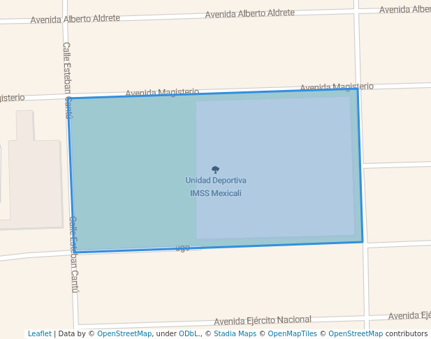 walking in Unidad Deportiva IMSS Mexicali map in Mexicali