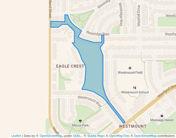 walking in Johnson Park map in Okotoks