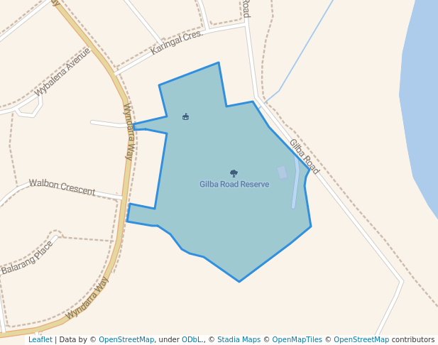 walking in Gilba Road Reserve map in Koonawarra