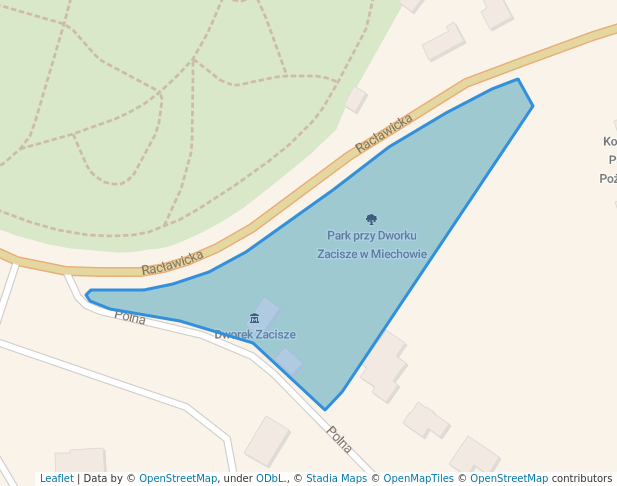 Park przy Dworku Zacisze w Miechowie