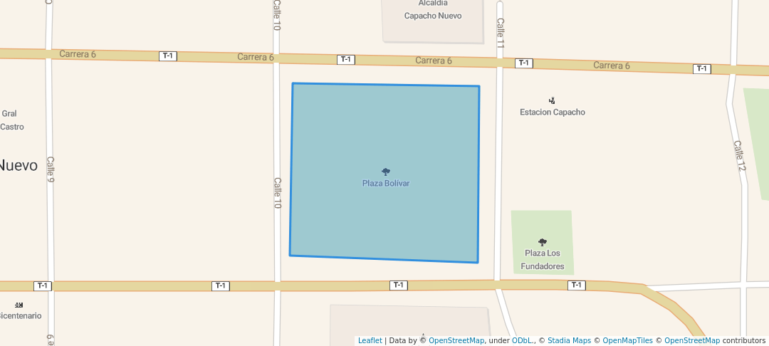 walking in Plaza Bolívar map in Capacho