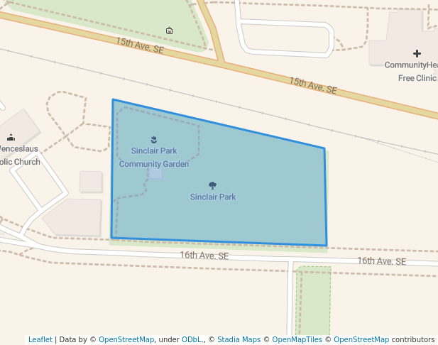 walking in Sinclair Park map in Cedar Rapids