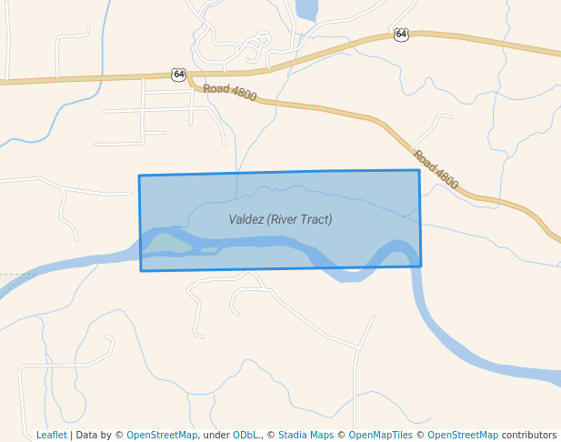 walking in Valdez (River Tract) map in Bloomfield