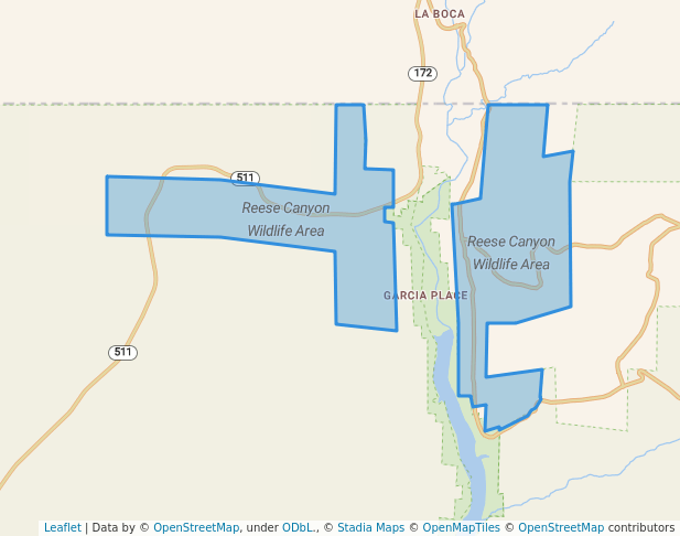 walking in Reese Canyon Wildlife Area map in Navajo Dam