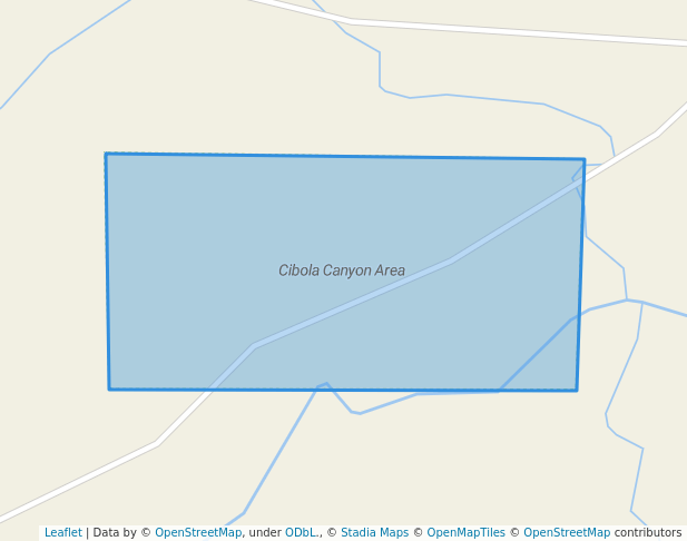 walking in Cibola Canyon Area map in Cuba