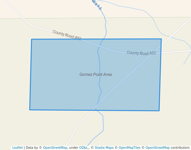 walking in Gomez Point Area map in Blanco