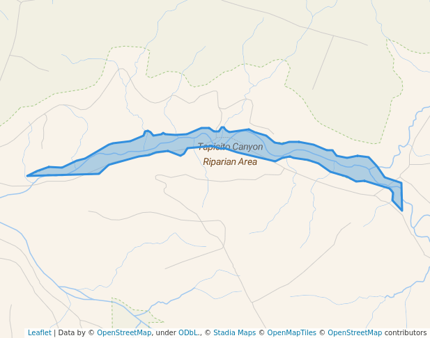 walking in Tapicito Canyon Riparian Area map in Cuba