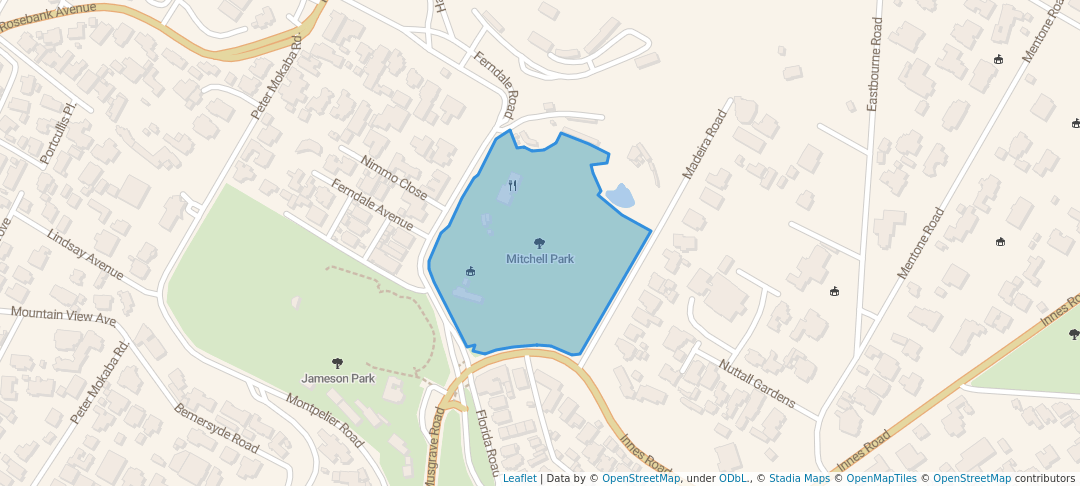 walking in Mitchell Park map in Berea