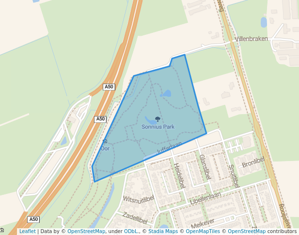 walking in Sonnius Park map in Son